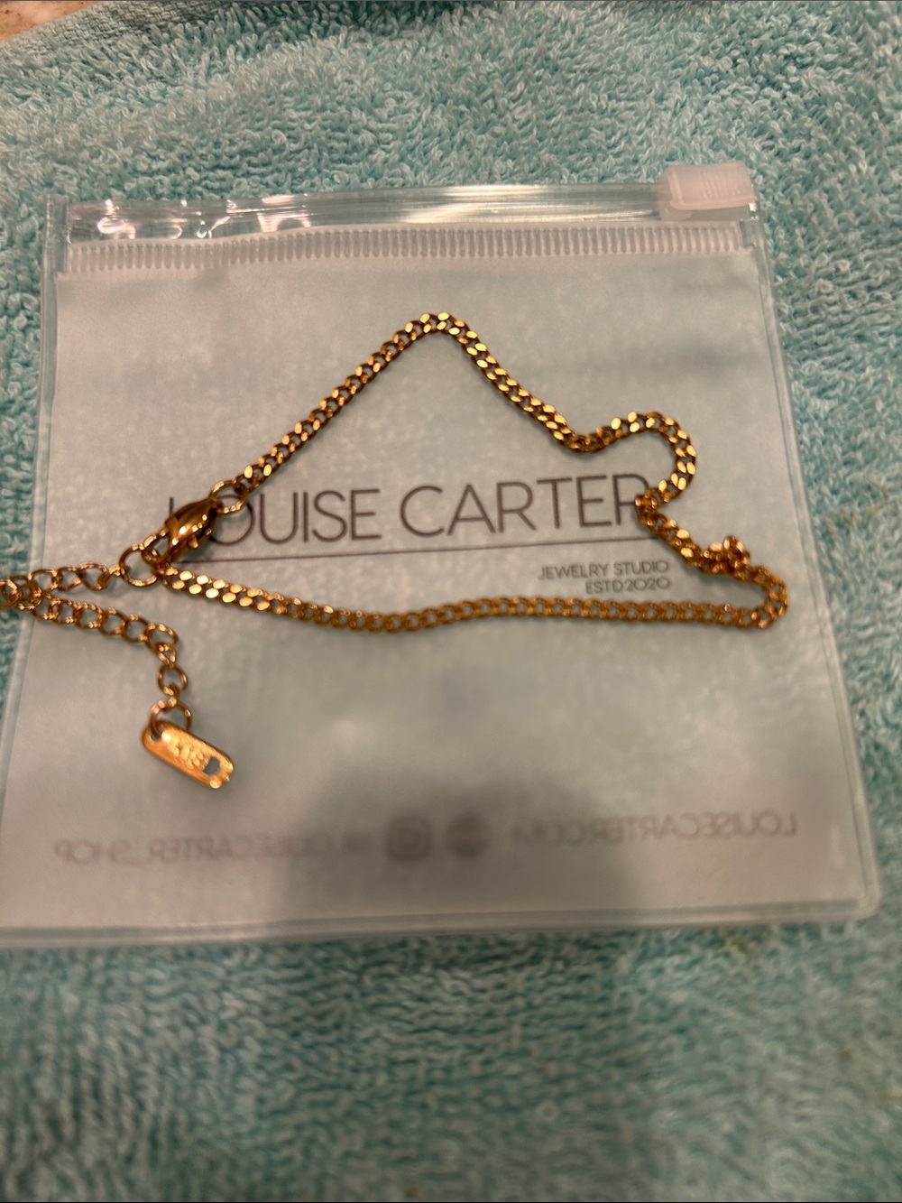 Louise Carter Gold Curb Chain ankle bracelet